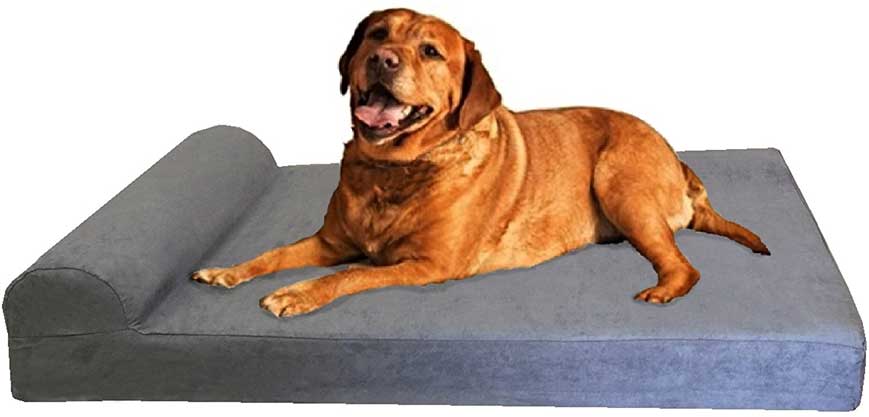 Dogbed4less Premium Extra Large Head Rest Orthopedic Cooling Memory Foam Dog Bed