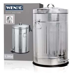WENKO Step Trash Can with Lid 
